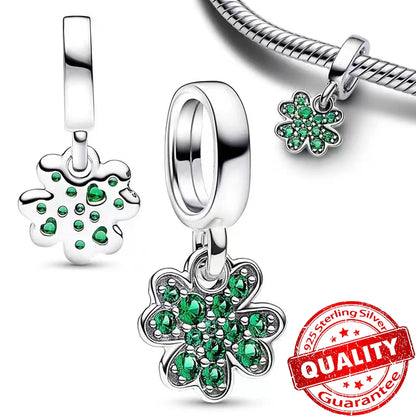 “925 Sterling Silver Green Monstera Leaves & Frog Dangle Charm - Fits Necklace & Bracelet.”