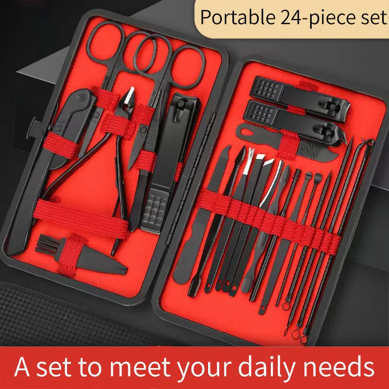 “Convenient nail clipper set with manicure, pedicure, trimming, and peeling tools.”