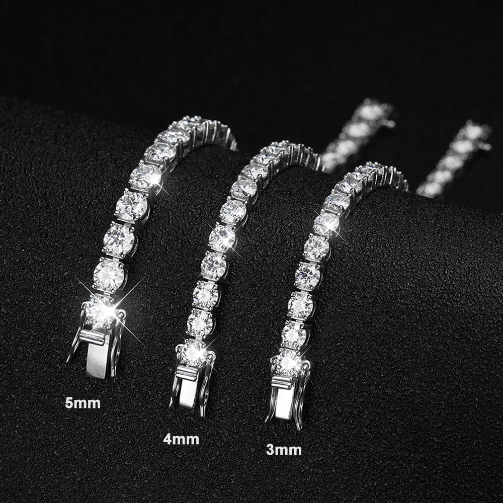 “D VVS1 Moissanite Tennis Bracelet 925 Sterling Silver Plated 18K White Gold GRA Certified.”