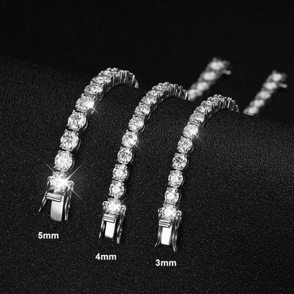 “D VVS1 Moissanite Tennis Bracelet 925 Sterling Silver Plated 18K White Gold GRA Certified.”