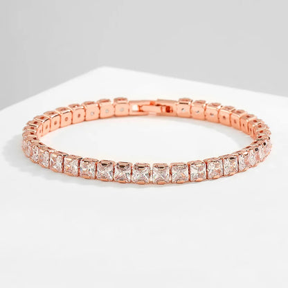 “3-5mm Real Moissanite Bracelet, Sparkling S925 Sterling Silver, Luxury Wedding Jewelry.”