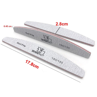 “5Pcs Professional Nail File Set, Mixed Grit for Shaping, Buffing, and Cuticle Care”