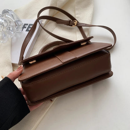 “PU leather shoulder bag, vintage square satchel, fashion crossbody handbag for women, black.”