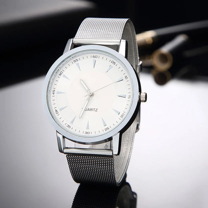 “Luxury Women’s Quartz Watch, Minimalist Silver Design, Stylish Business Accessory.”