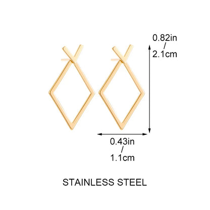 “Retro Geometric Square Triangle Stud Earrings for Women - Fashion Jewelry.”