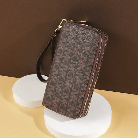 “Long Wallets for Women, Double Zipper Purse, Wristlet Wallet, Phone Holder”