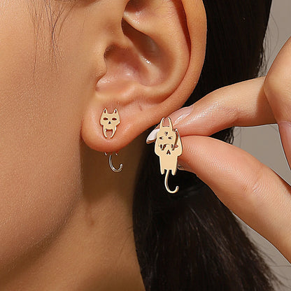 “Retro Geometric Square Triangle Stud Earrings for Women - Fashion Jewelry.”