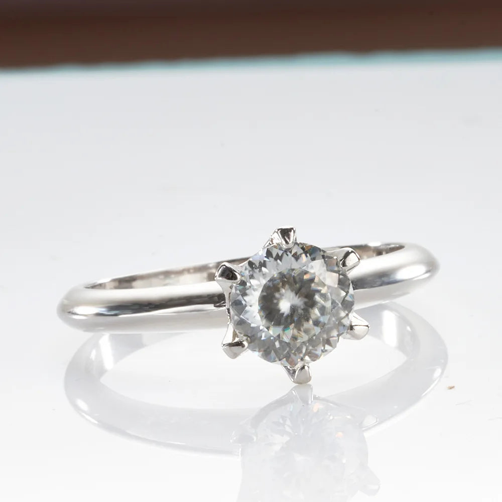 “1-5ct Moissanite Ring for Women GRA Certified 925 Sterling Silver Wedding Bands.”
