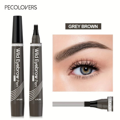 “Waterproof 4-Tip Eyebrow Pen – 6 Colors, Long-Lasting Tattoo Effect for Natural Brows”