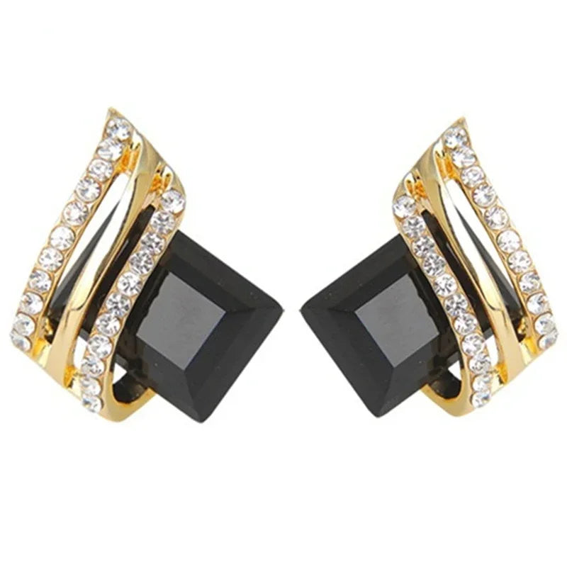 “Gold-Plated Zircon Earrings for Women - Elegant Anniversary Jewelry.”