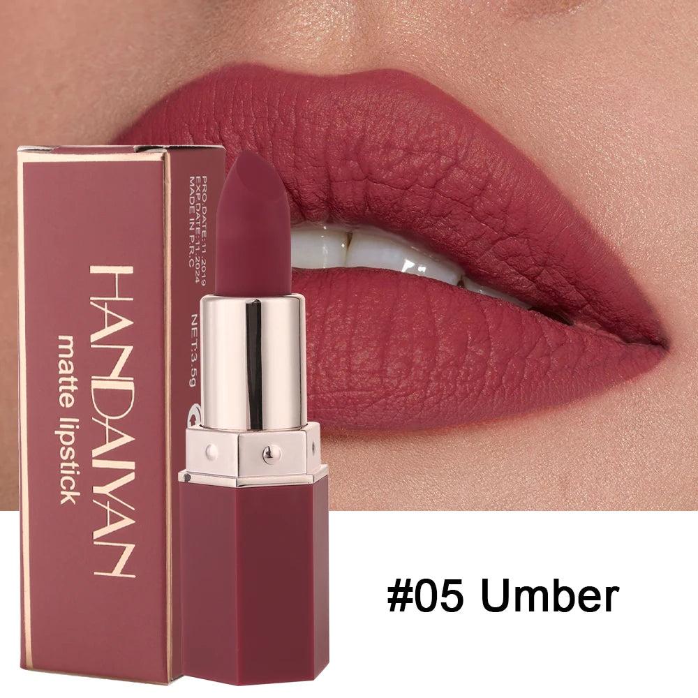 “6-Color Matte Lipstick – Non-Fading, Non-Stick, Waterproof, Smudge-Proof Velvet Finish”