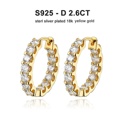 “2.6ct D color Moissanite earrings, sterling silver, white gold, wedding jewelry.”