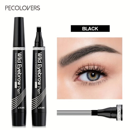 “Waterproof 4-Tip Eyebrow Pen – 6 Colors, Long-Lasting Tattoo Effect for Natural Brows”