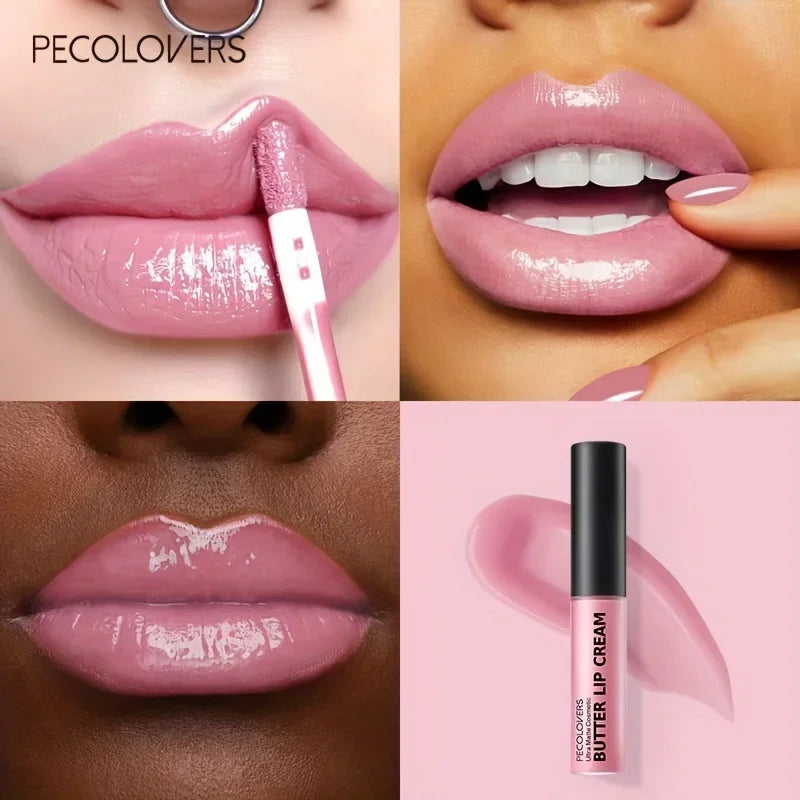 “1PC Butter Gloss Lip Gloss - Long-Lasting, Hydrating Nude Lip Makeup.”