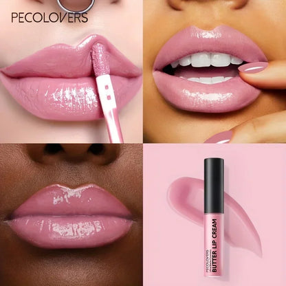“1PC Butter Gloss Lip Gloss - Long-Lasting, Hydrating Nude Lip Makeup.”