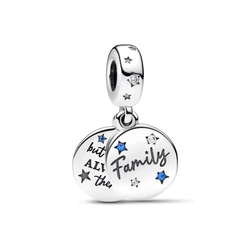 “925 Silver Family Charm Pendant - Sparkling Boy/Girl Bead for Pandora Bracelet.”