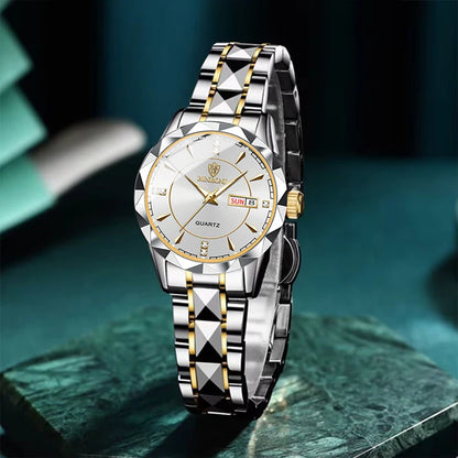 “Luxury Women’s Quartz Watch: Fashionable, Waterproof, Luminous, Perfect Gift Accessory.”