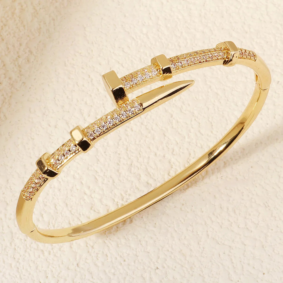 “Trendy zircon screw bracelet for women, perfect gift for everyday and parties.”