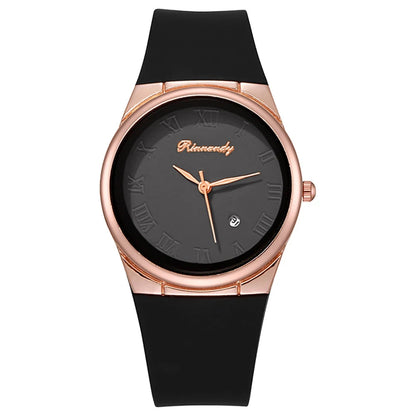“Simple Roman Numerals Quartz Watch, Casual Silicone Strap, Stylish Ladies’ Wristwatch.”