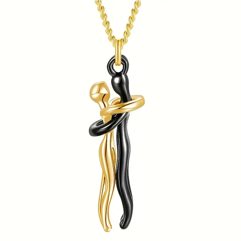 “Chic Black Heart Pendant Necklace for Couples – Elegant Love Symbol, Perfect for Party & Daily Wear.”