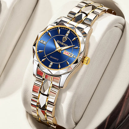 “Luxury Women’s Quartz Watch: Fashionable, Waterproof, Luminous, Perfect Gift Accessory.”