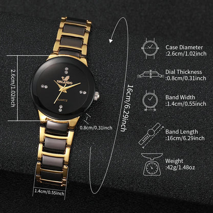 "Fashion Rhinestone Women's Watch Stainless Steel Band Analog Quartz Watches"