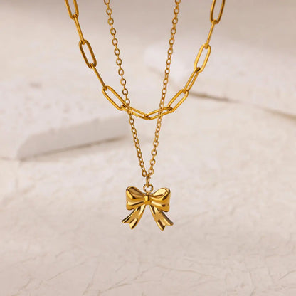 “316L Stainless Steel Heart Necklace - Multilayer Gold Goth Jewelry.”