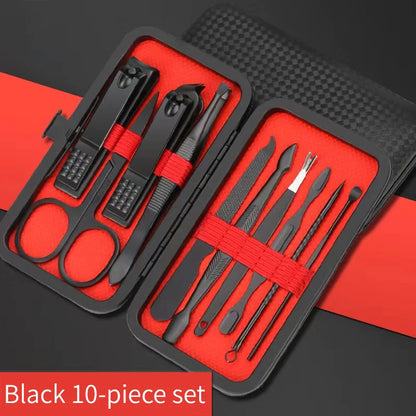 “Convenient nail clipper set with manicure, pedicure, trimming, and peeling tools.”