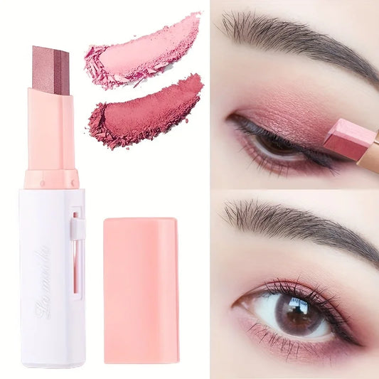 “2-in-1 waterproof highlighter and eyeshadow stick, long-lasting glitter eyeliner.”