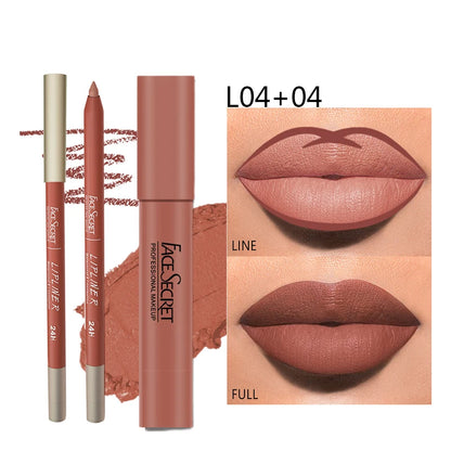 “Matte Lipliner & Lipstick Set – Waterproof, Long-Lasting, Soft Matte Color for Women”