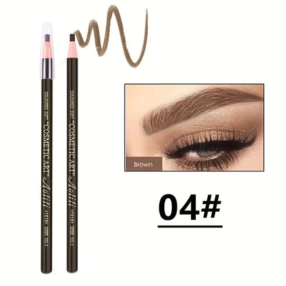 “Pull-line eyebrow pencil: no sharpening, natural color, sweat-proof, smudge-proof.”