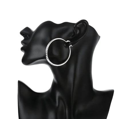 “925 Sterling Silver Circle Hoop Earrings - 5CM Fashion Jewelry for Women.”