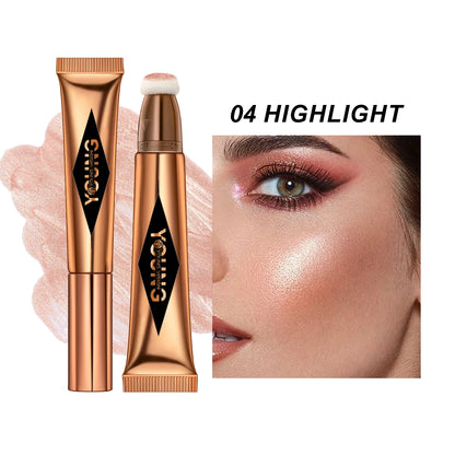 “YOUNG VISION Air Cushion Powder Blusher – High Gloss Stick, Liquid Rouge, 6 Color Options”