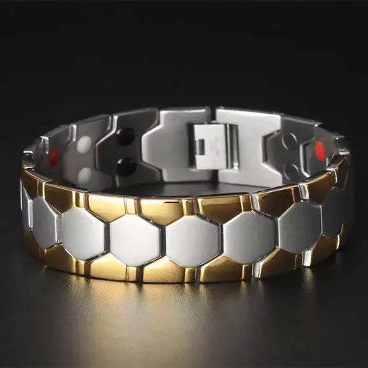 “Men’s Magnetic Detox Bracelet - Lymph Drainage & Arthritis Pain Relief Jewelry.”