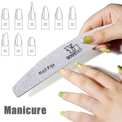 “5Pcs Professional Nail File Set, Mixed Grit for Shaping, Buffing, and Cuticle Care”