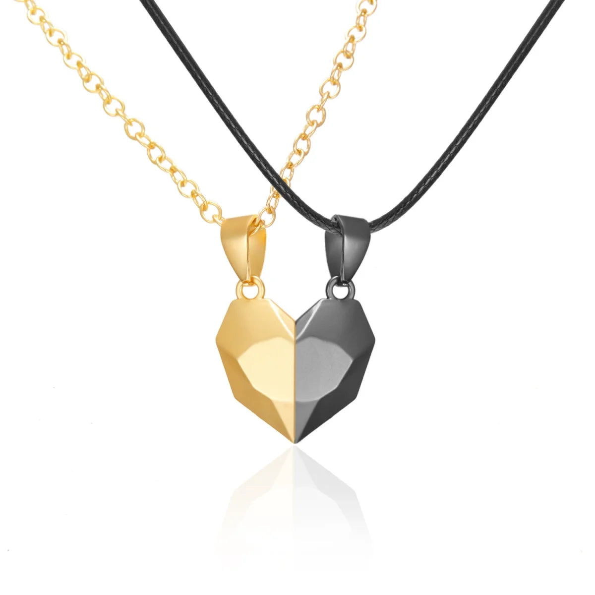 “2Pcs Magnetic Heart Necklace - Couples’ Jewelry for Valentine’s & Weddings.”