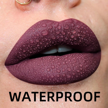 “19-Color Matte Velvet Lip Gloss – Waterproof Liquid Lipstick, Nude to Black Shades”