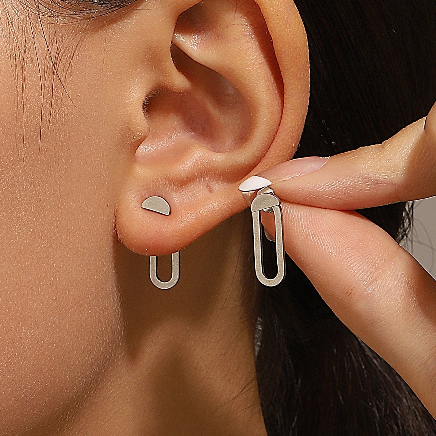 “Retro Geometric Square Triangle Stud Earrings for Women - Fashion Jewelry.”