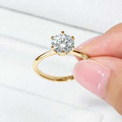 “0.5-3CT Moissanite Solitaire Ring Silver 925 14K Gold Plated Wedding Engagement Jewelry.”