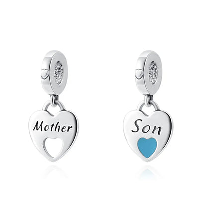 “925 Silver Family Charm Pendant - Sparkling Boy/Girl Bead for Pandora Bracelet.”