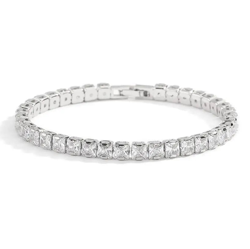 “3-5mm Real Moissanite Bracelet, Sparkling S925 Sterling Silver, Luxury Wedding Jewelry.”
