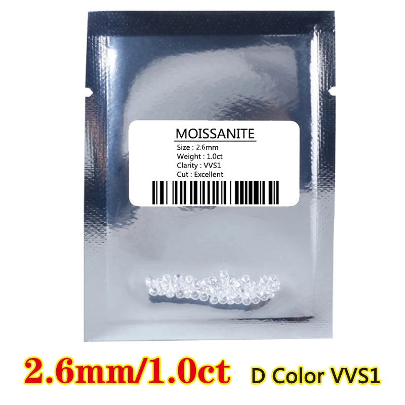“Certified lab-grown moissanite gemstones, pass diamond tester, ideal for fine jewelry.”