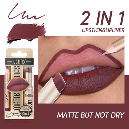 “12-color lip liner and matte lipstick set, long-lasting, easy coloring.”