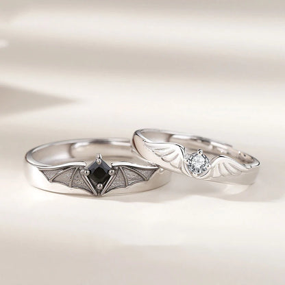 “Simple Couple Rings - Silver Sun & Moon Adjustable Open Ring for Men & Women.”