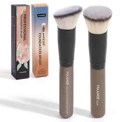 “2-piece foundation brush set: soft bristles for liquid makeup.”