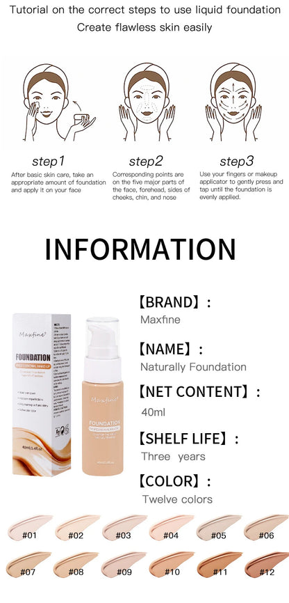 “Liquid Foundation – Effective Concealer, Waterproof, Sweat-Resistant for Professional Makeup”