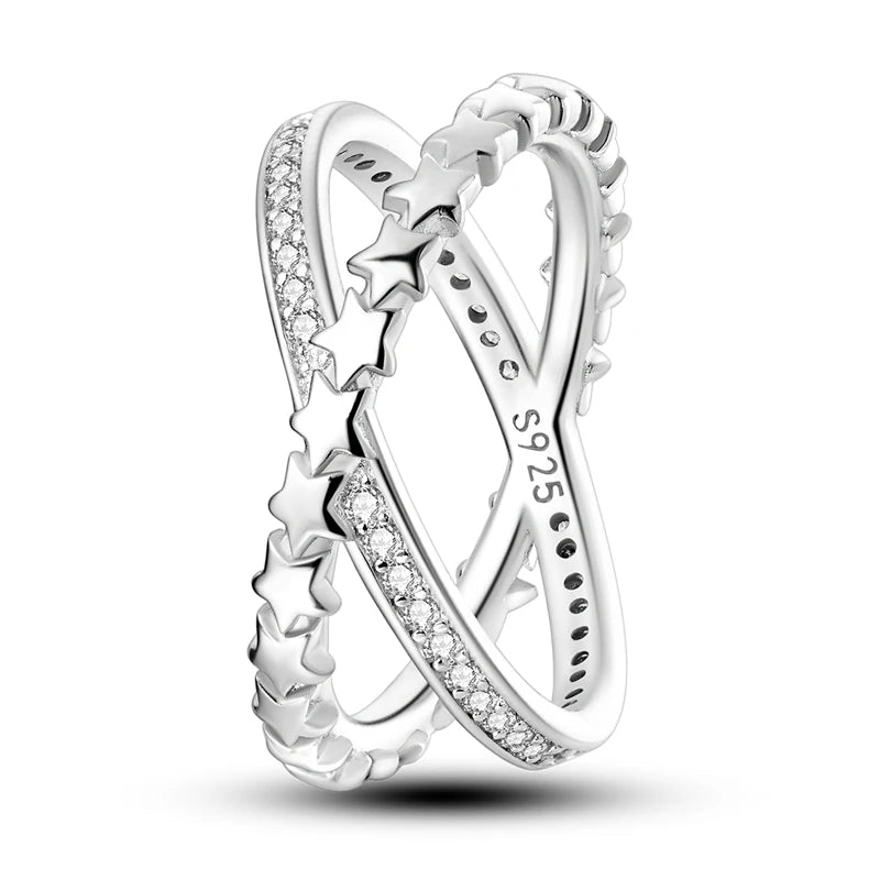 “925 Silver Zircon Star Ring - Geometric Design for Engagements & Valentine’s Gifts.”