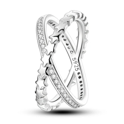 “925 Silver Zircon Star Ring - Geometric Design for Engagements & Valentine’s Gifts.”