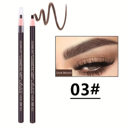 “Pull-line eyebrow pencil: no sharpening, natural color, sweat-proof, smudge-proof.”