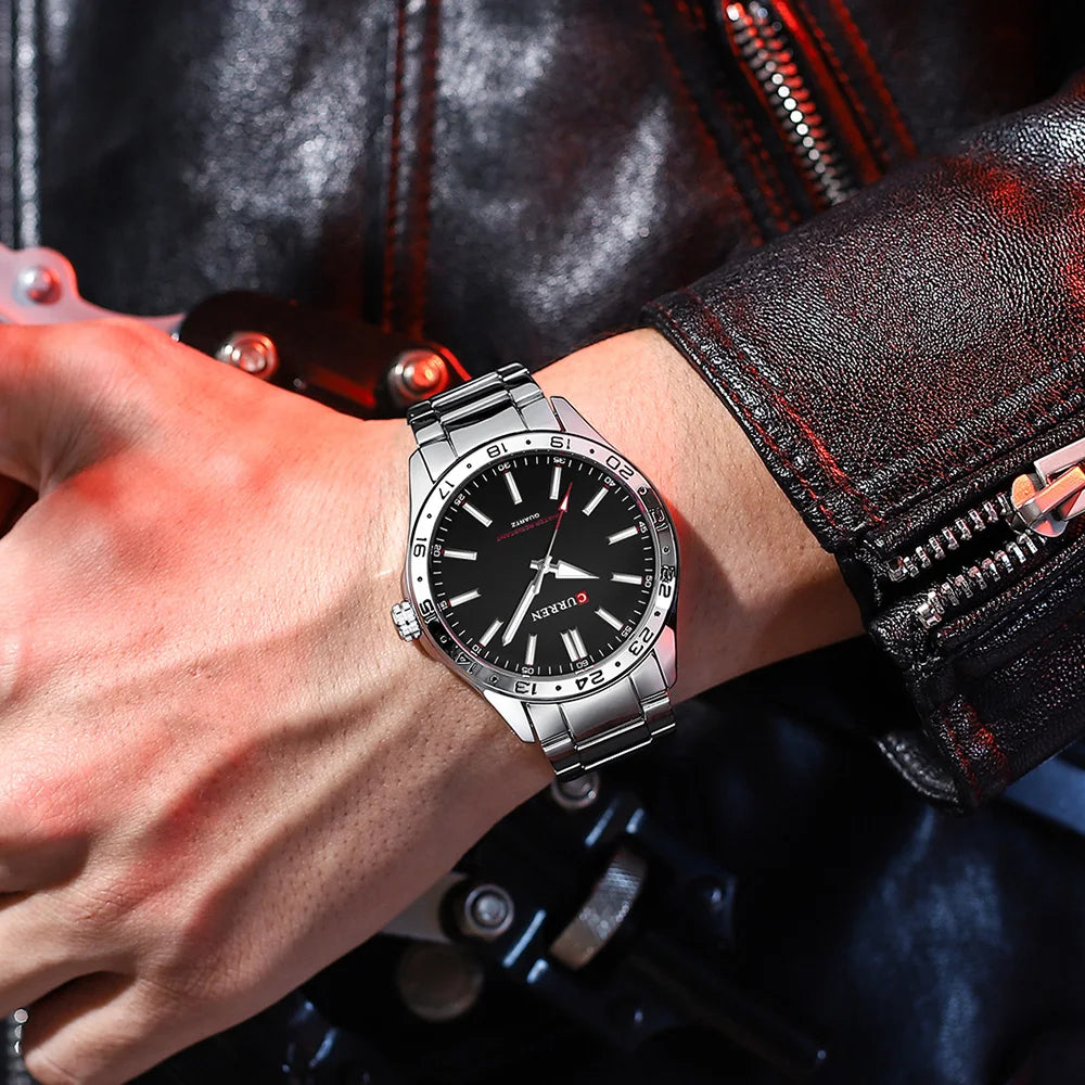 “Men’s Ultra Thin Stainless Steel Quartz Watch Simple Business Casual Fashion.”